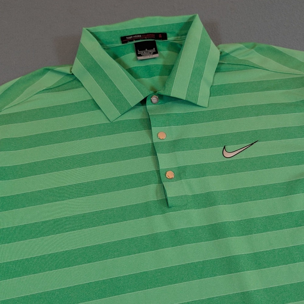 Nike Tiger Woods Collection Golf Polo Shirt Mens Size Large Snap
